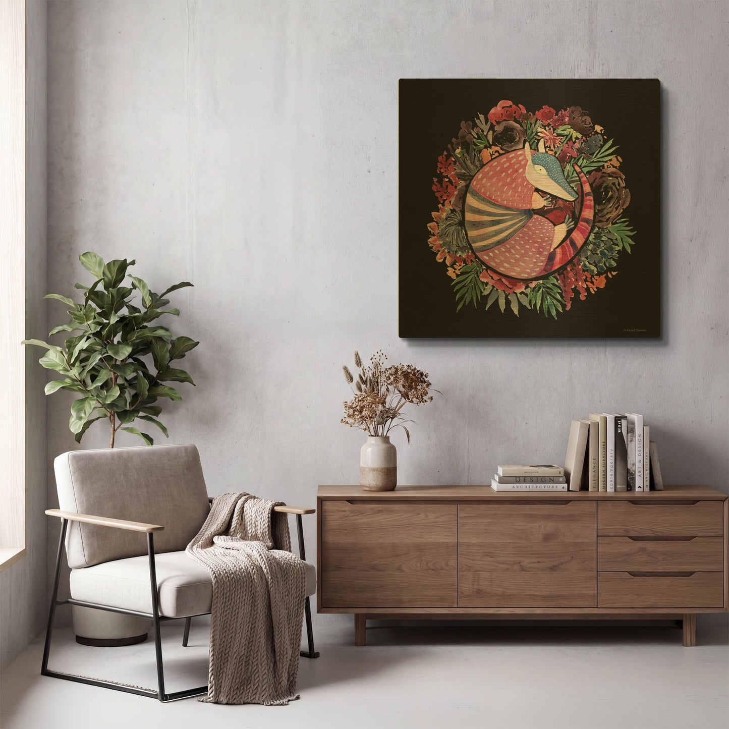 'Armadillo Palace' By Rachel Nieman Gold Metal Wall Art