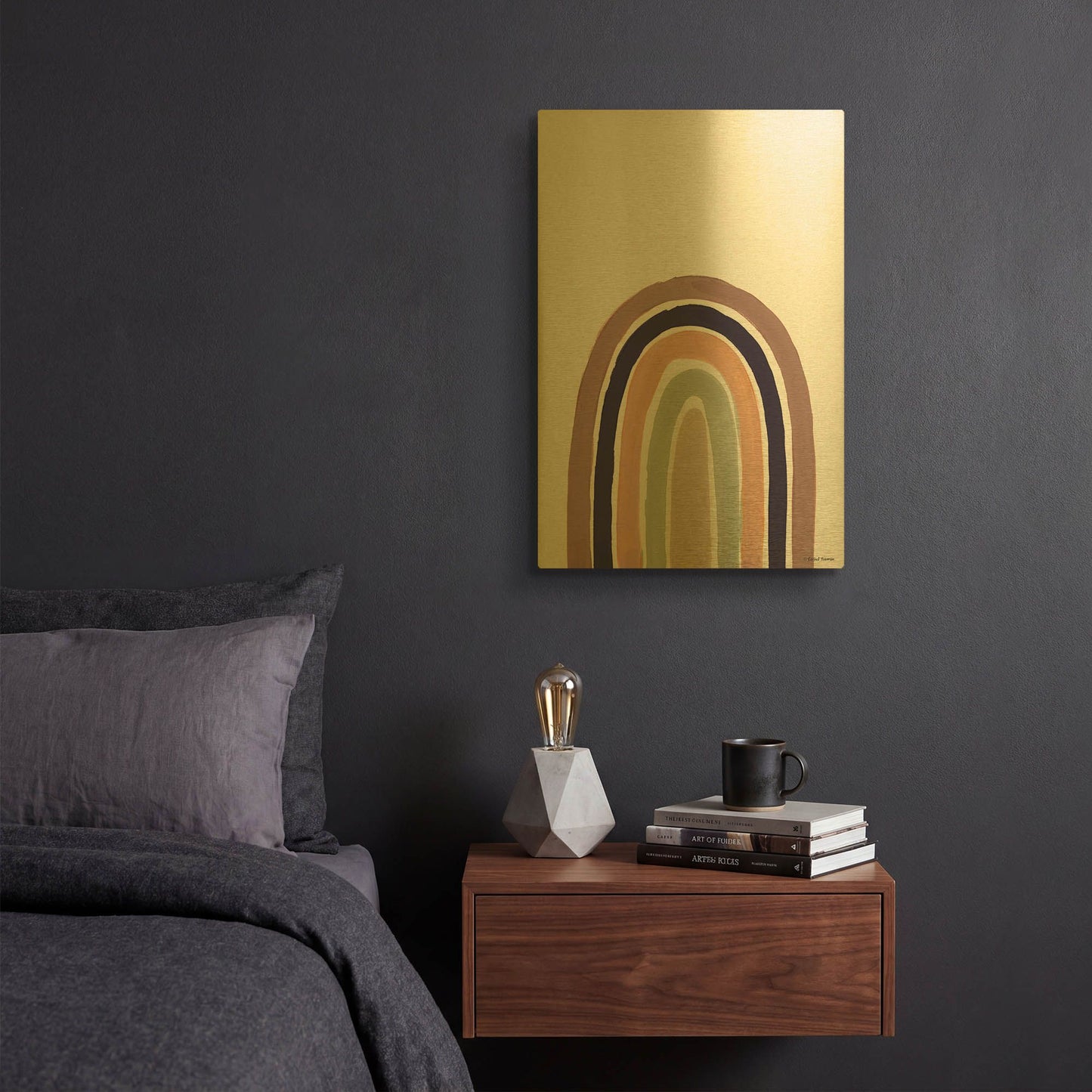 'The Modern Rainbow' By Rachel Nieman Gold Metal Wall Art