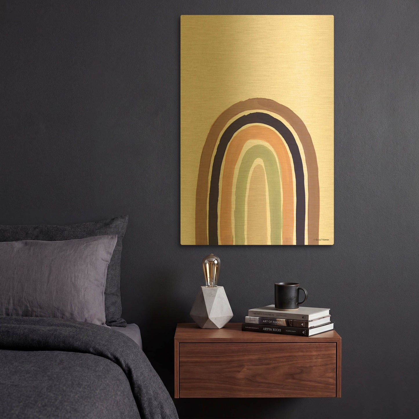 'The Modern Rainbow' By Rachel Nieman Gold Metal Wall Art