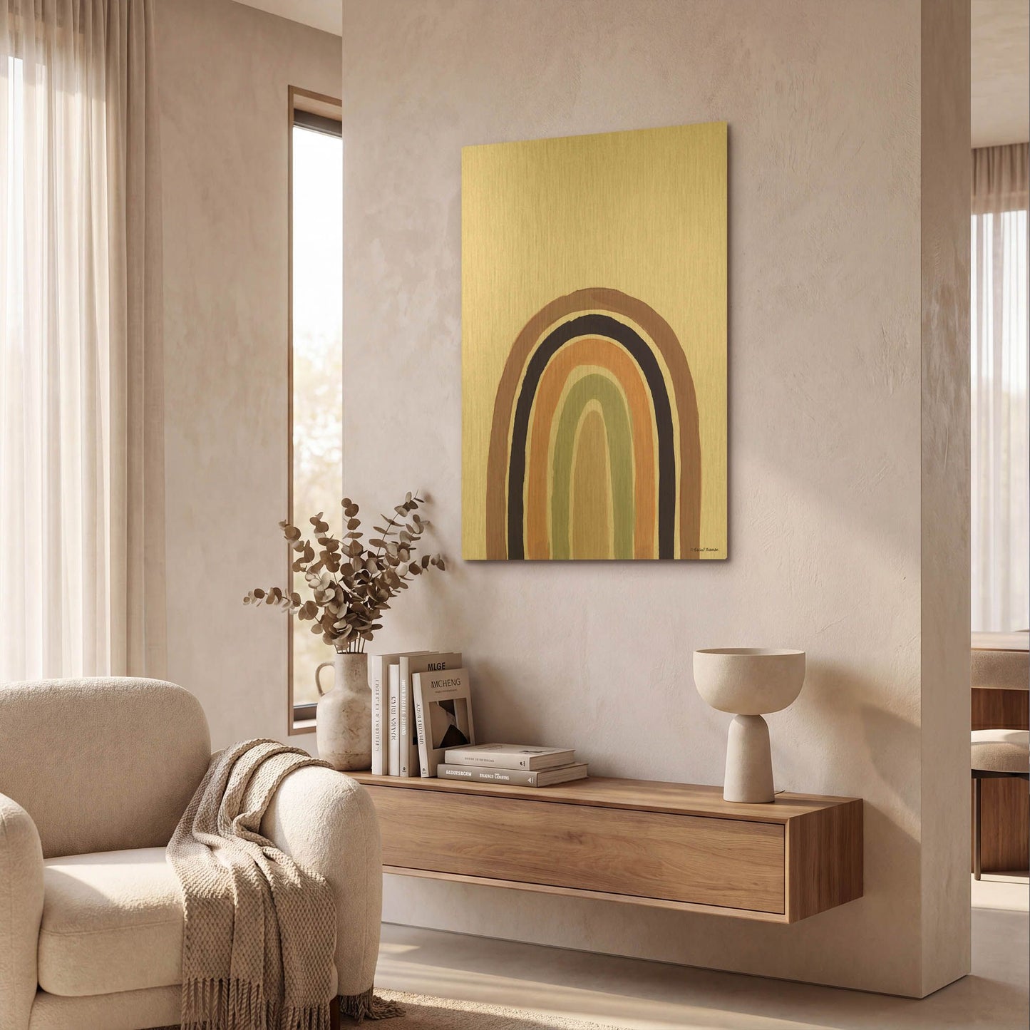 'The Modern Rainbow' By Rachel Nieman Gold Metal Wall Art