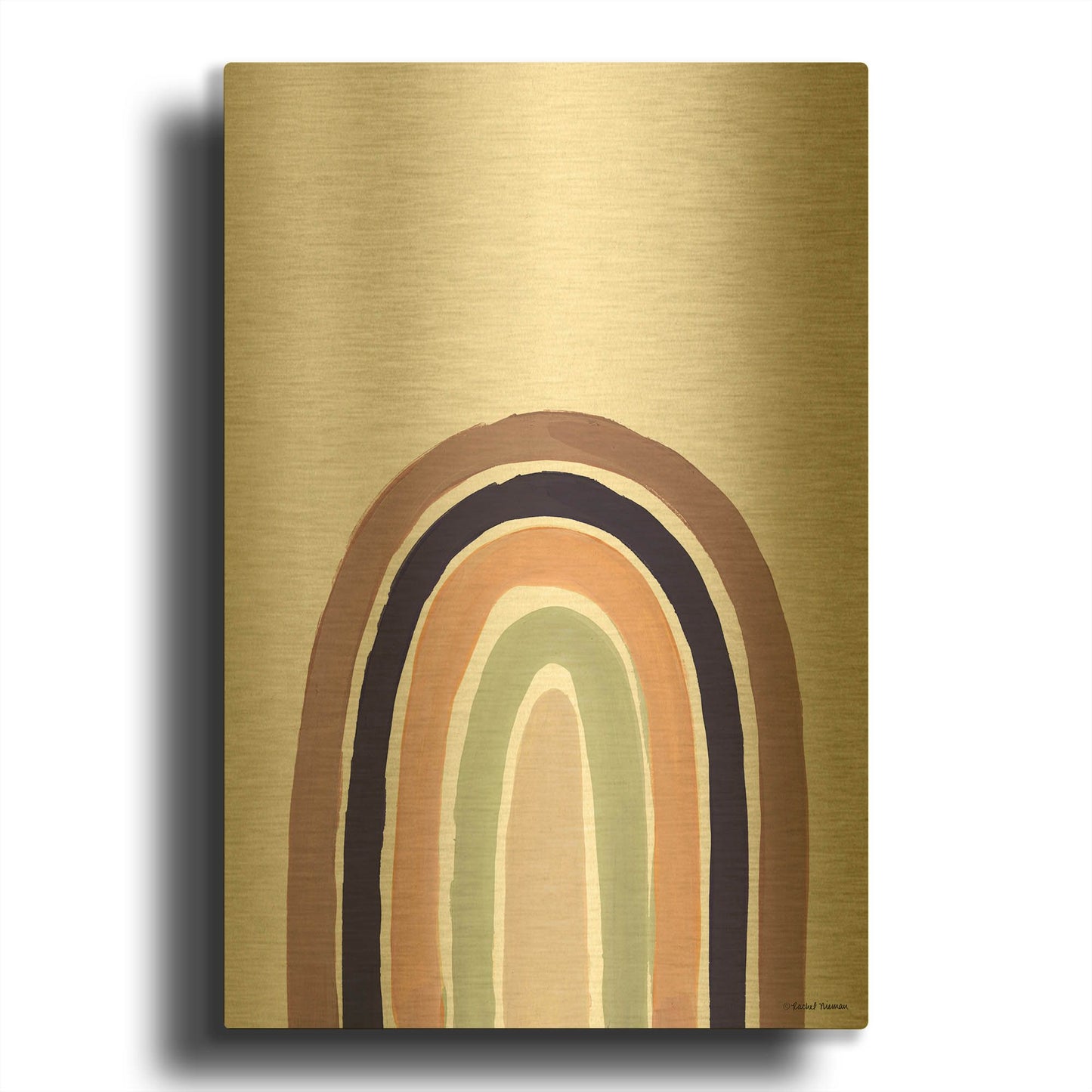 'The Modern Rainbow' By Rachel Nieman Gold Metal Wall Art