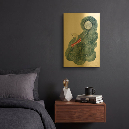 'Sailing in Space' By Rachel Nieman Gold Metal Wall Art