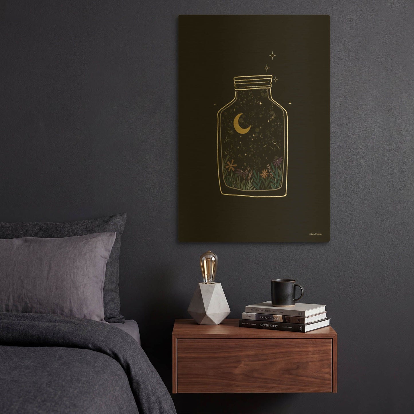 'Celestial Jar' By Rachel Nieman Gold Metal Wall Art