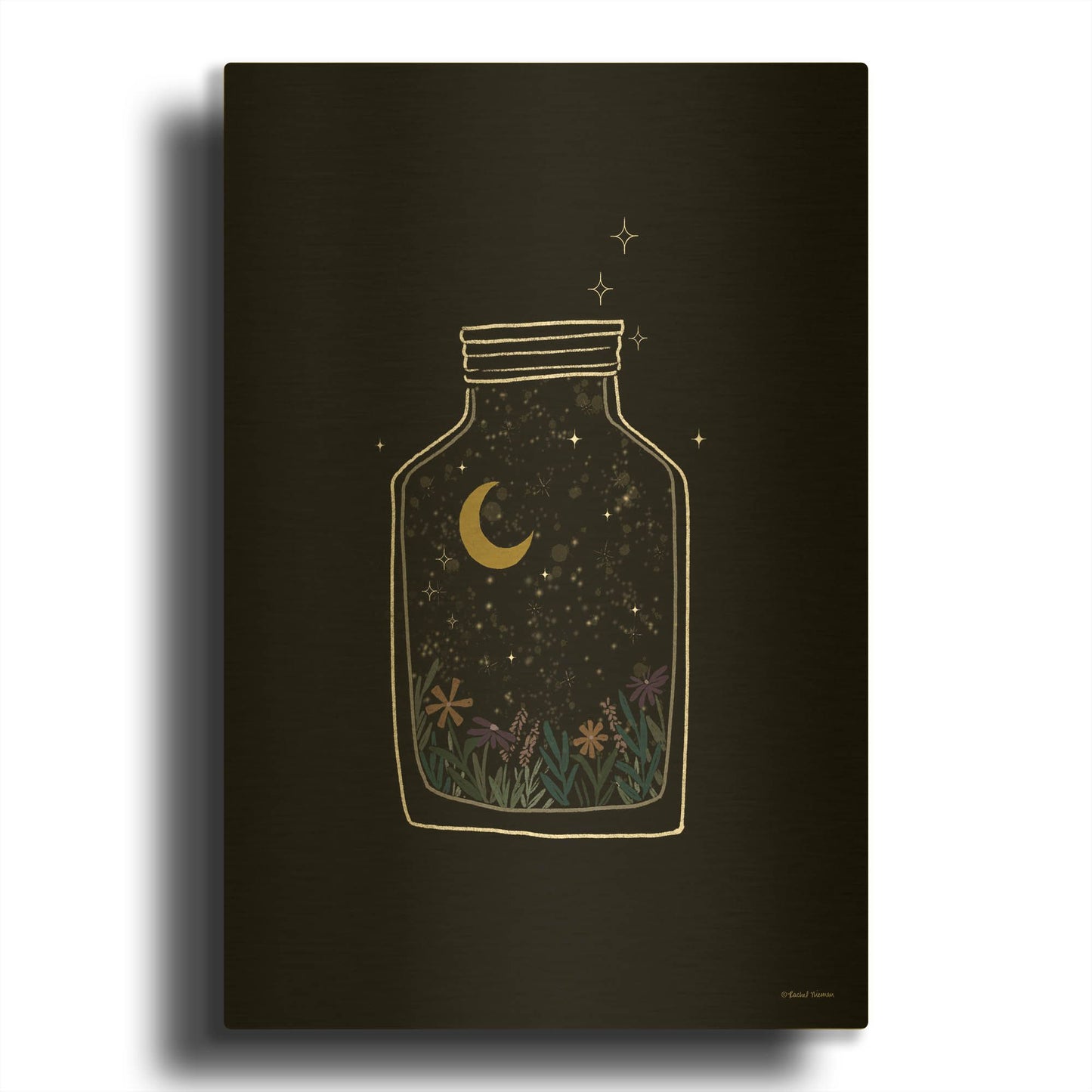 'Celestial Jar' By Rachel Nieman Gold Metal Wall Art