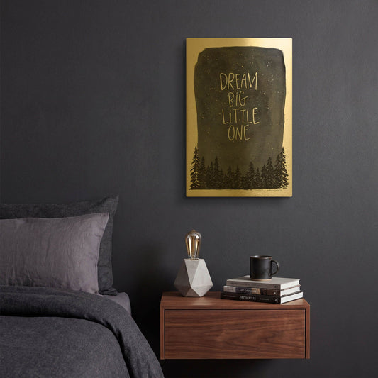 'Dream Big Little One' By Rachel Nieman Gold Metal Wall Art