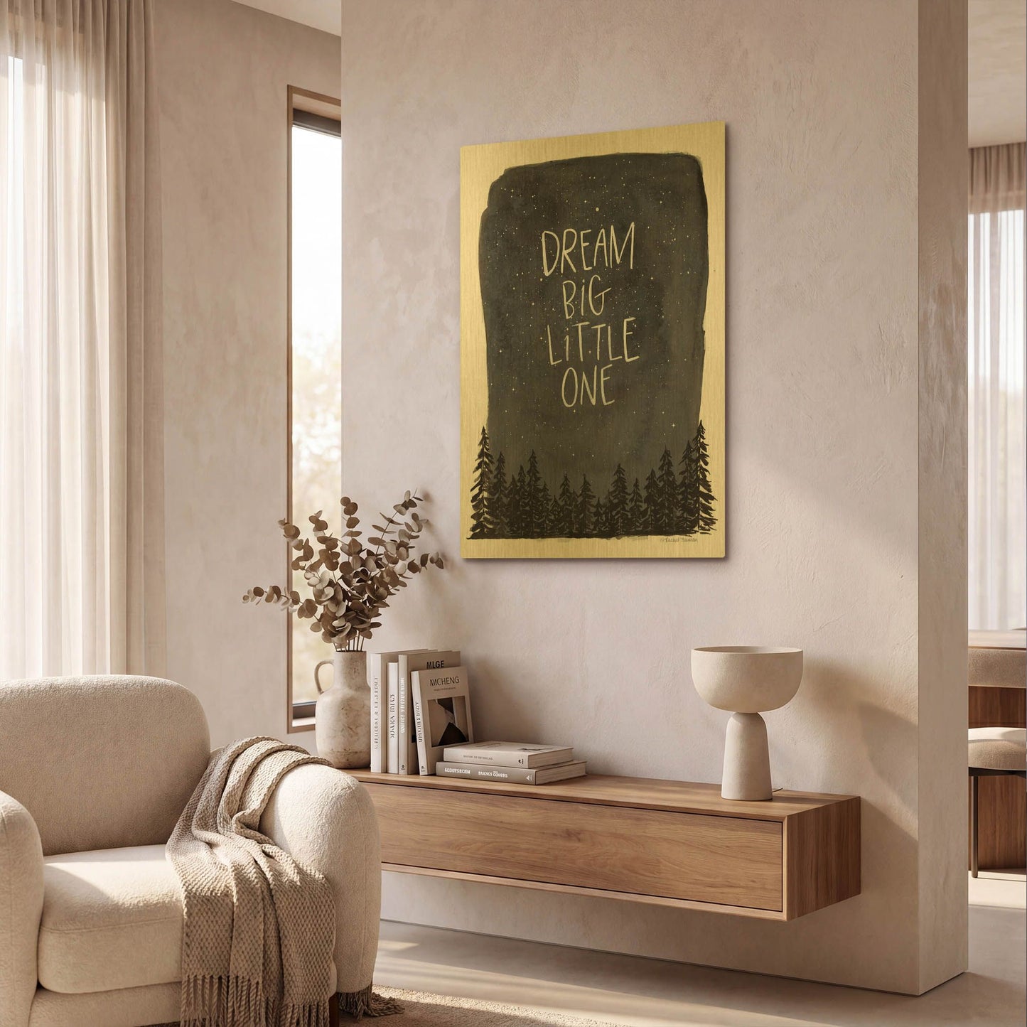 'Dream Big Little One' By Rachel Nieman Gold Metal Wall Art