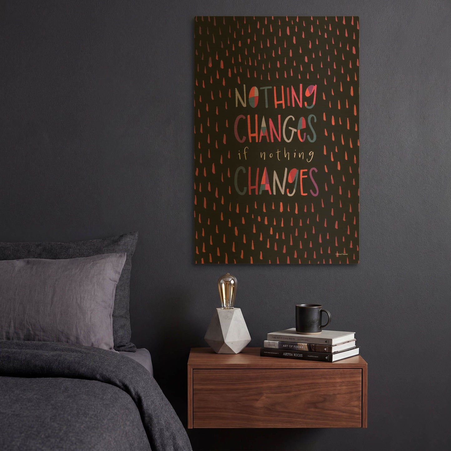 'Nothing Changes' By Rachel Nieman Gold Metal Wall Art