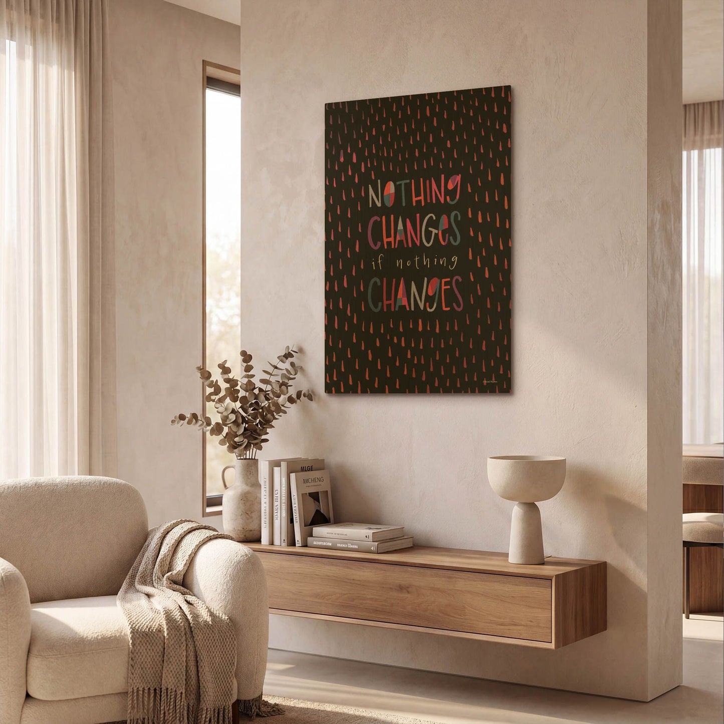 'Nothing Changes' By Rachel Nieman Gold Metal Wall Art