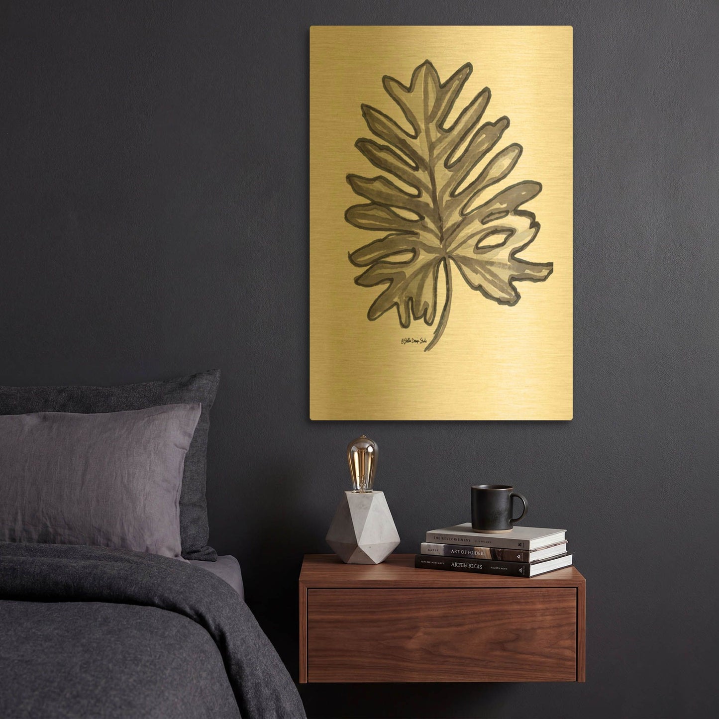'Modern Palm 3' By Stellar Design Studio Gold Metal Wall Art