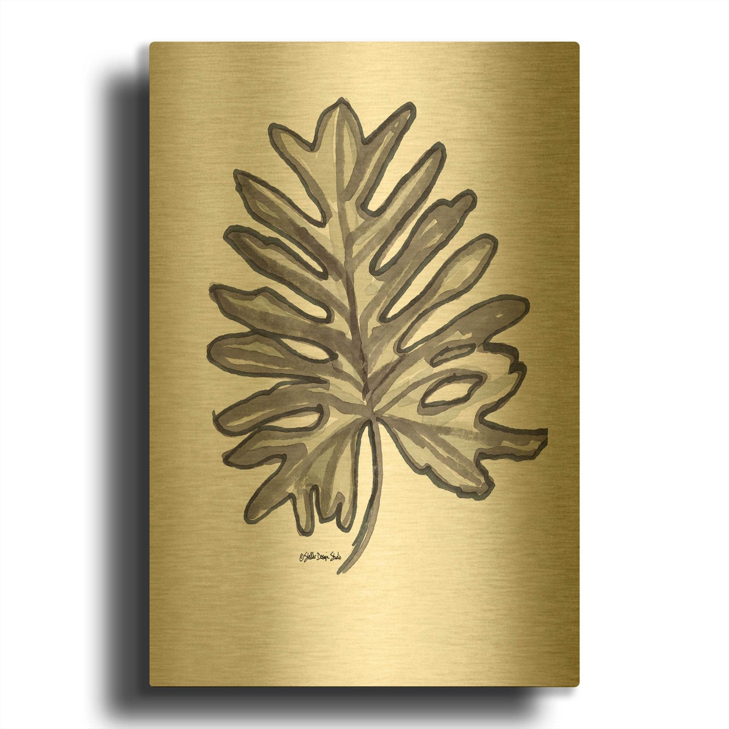 'Modern Palm 3' By Stellar Design Studio Gold Metal Wall Art