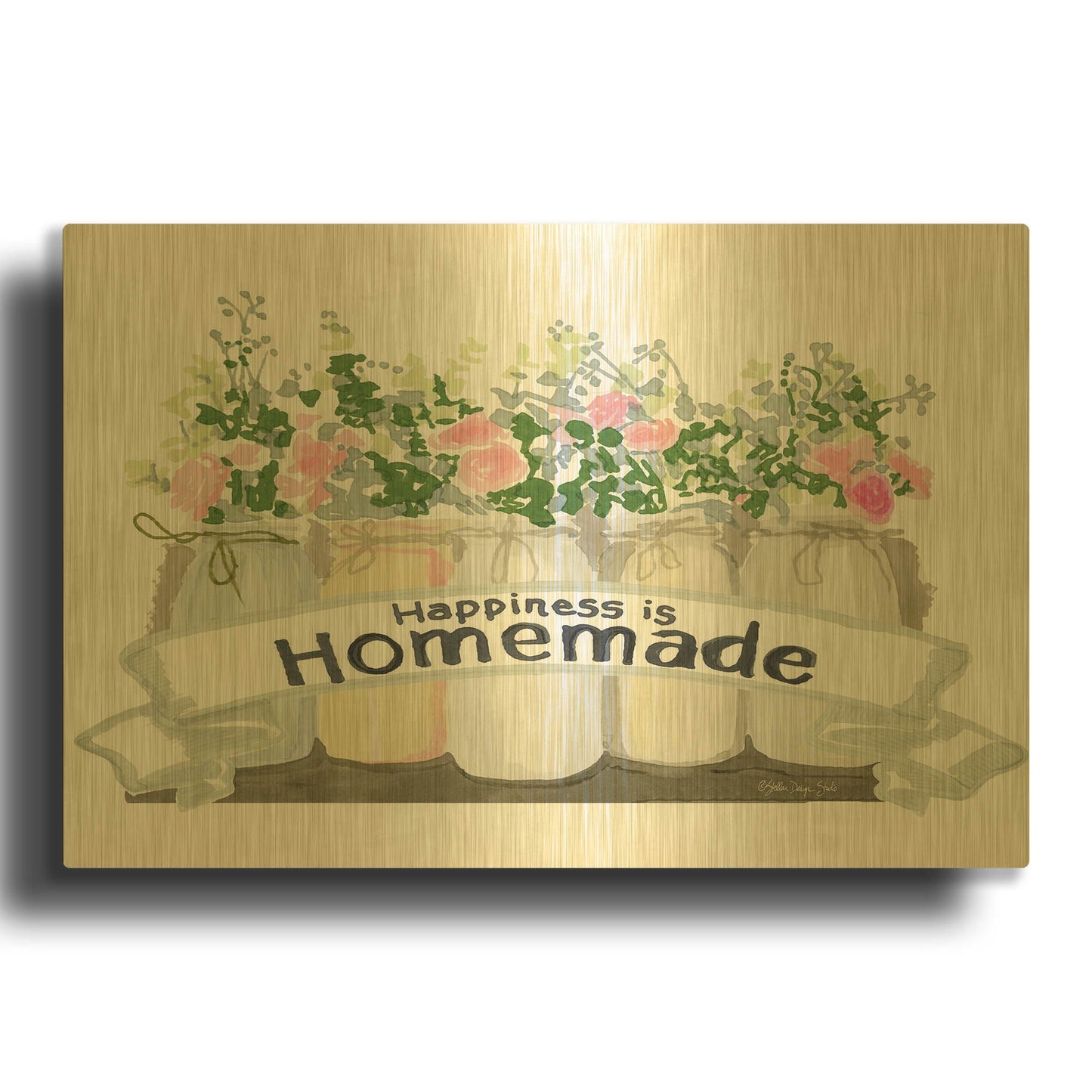 'Happiness is Homemade' By Stellar Design Studio Gold Metal Wall Art