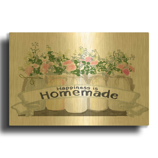 'Happiness is Homemade' By Stellar Design Studio Gold Metal Wall Art