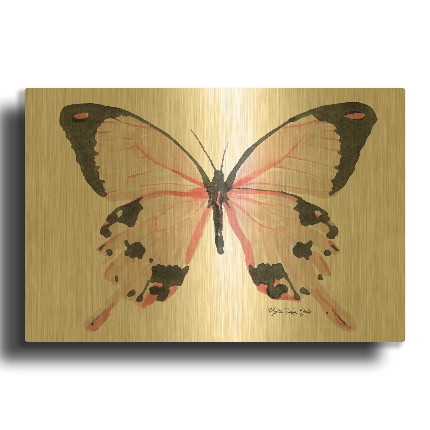 'Butterfly 1' By Stellar Design Studio Gold Metal Wall Art