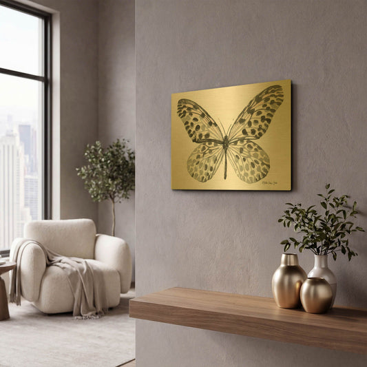 'Butterfly 3' By Stellar Design Studio Gold Metal Wall Art