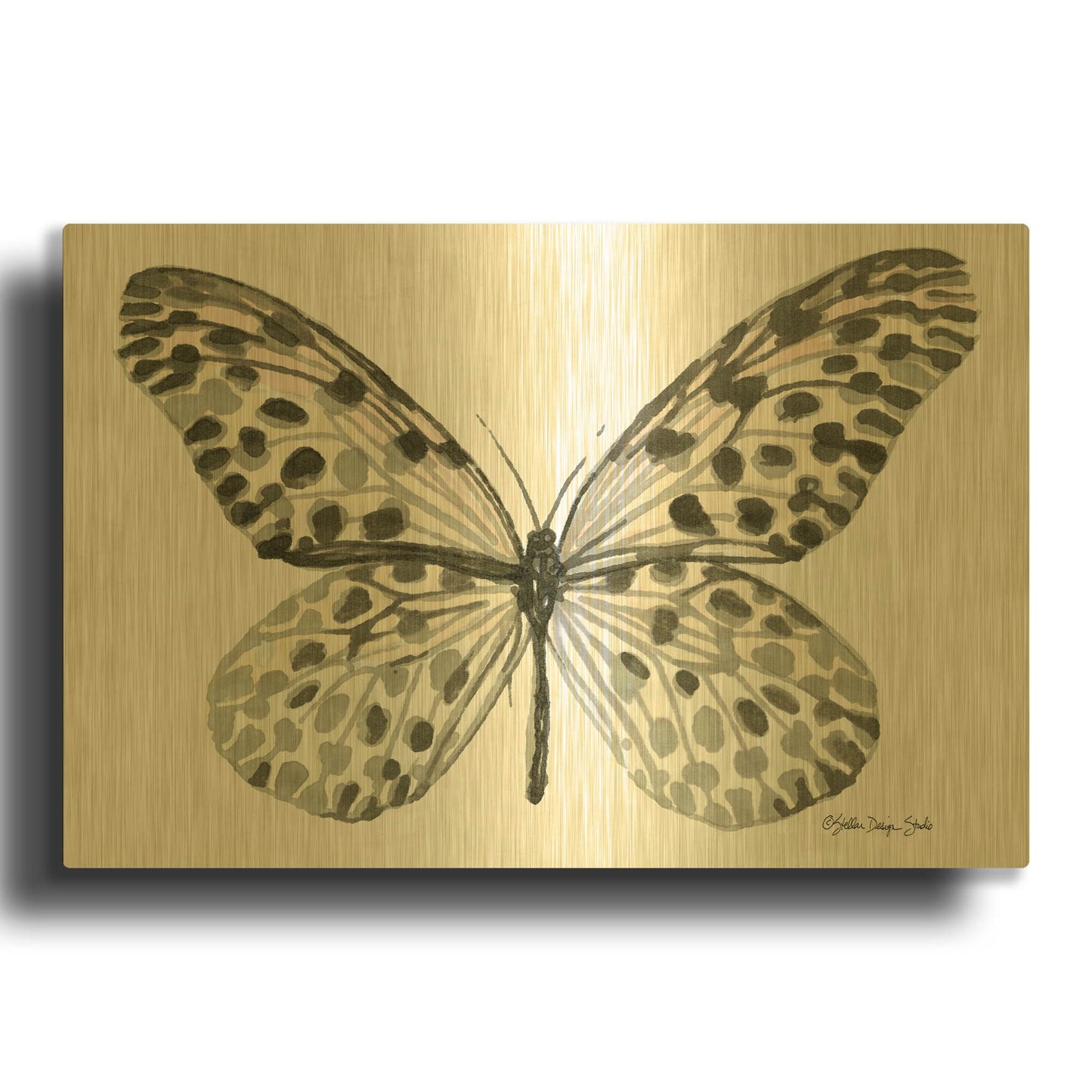 'Butterfly 3' By Stellar Design Studio Gold Metal Wall Art