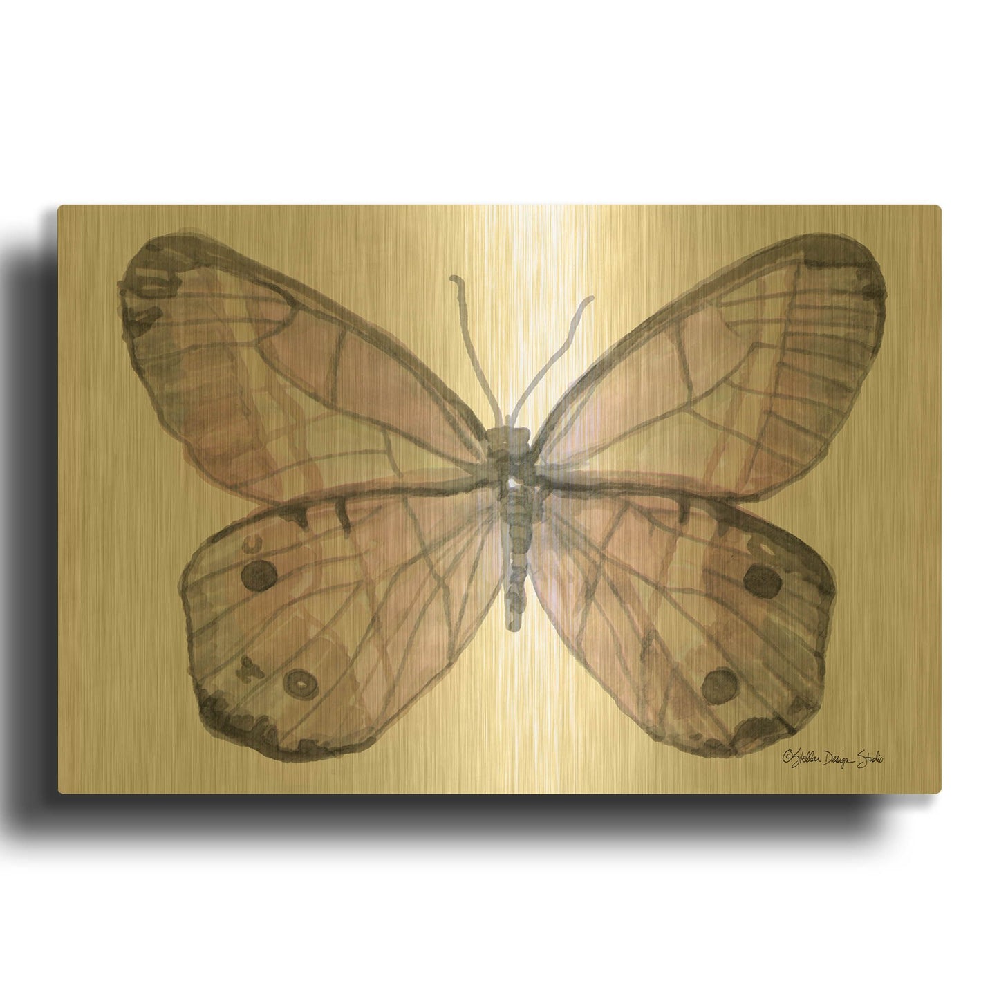 'Butterfly 5' By Stellar Design Studio Gold Metal Wall Art