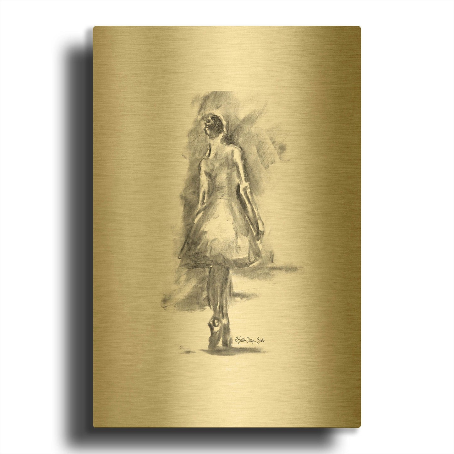 'Dance Figure 1' By Stellar Design Studio Gold Metal Wall Art