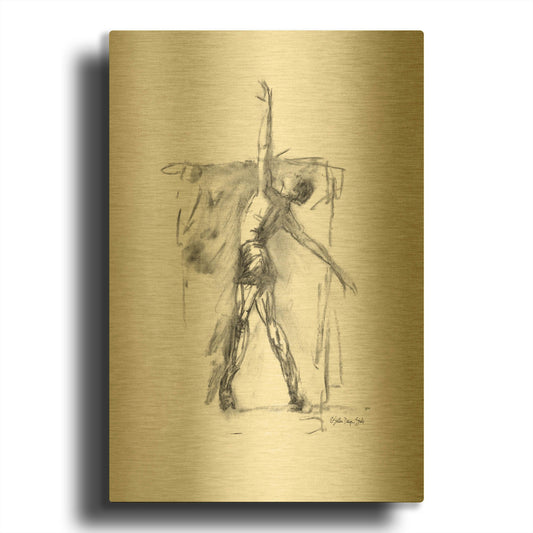 'Dance Figure 2' By Stellar Design Studio Gold Metal Wall Art