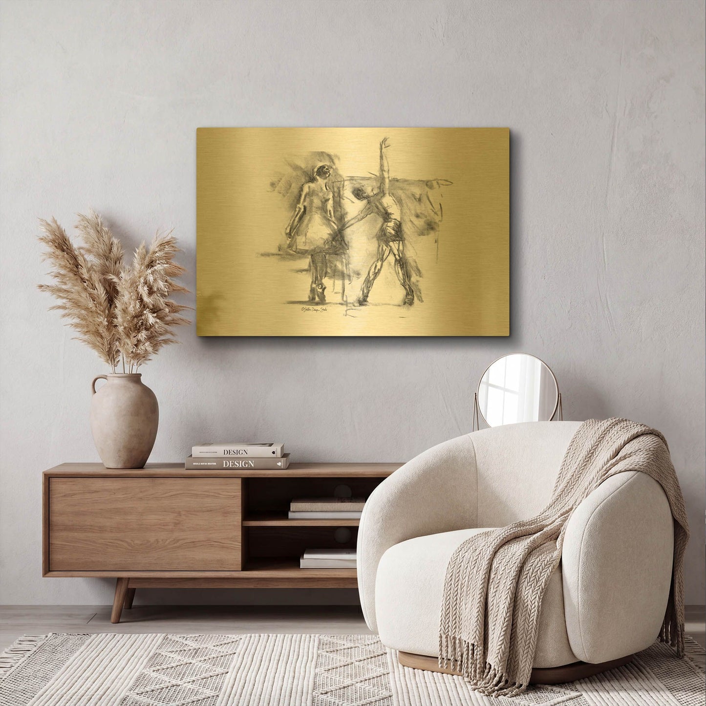 'Dance Figure 3' By Stellar Design Studio Gold Metal Wall Art