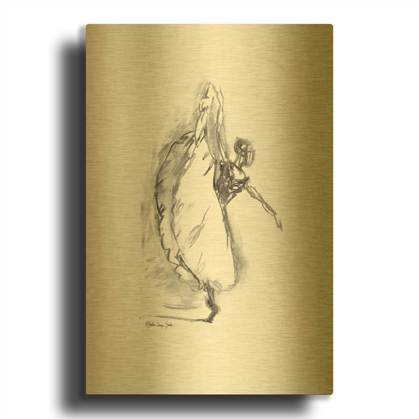 'Dance Figure 4' By Stellar Design Studio Gold Metal Wall Art