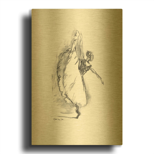 'Dance Figure 4' By Stellar Design Studio Gold Metal Wall Art