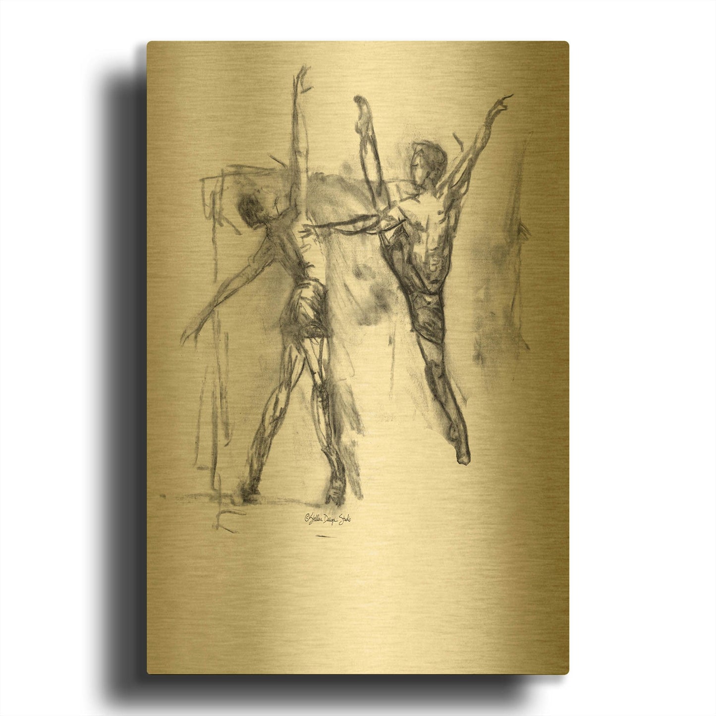 'Dance Figure 5' By Stellar Design Studio Gold Metal Wall Art