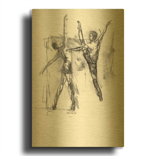 'Dance Figure 5' By Stellar Design Studio Gold Metal Wall Art