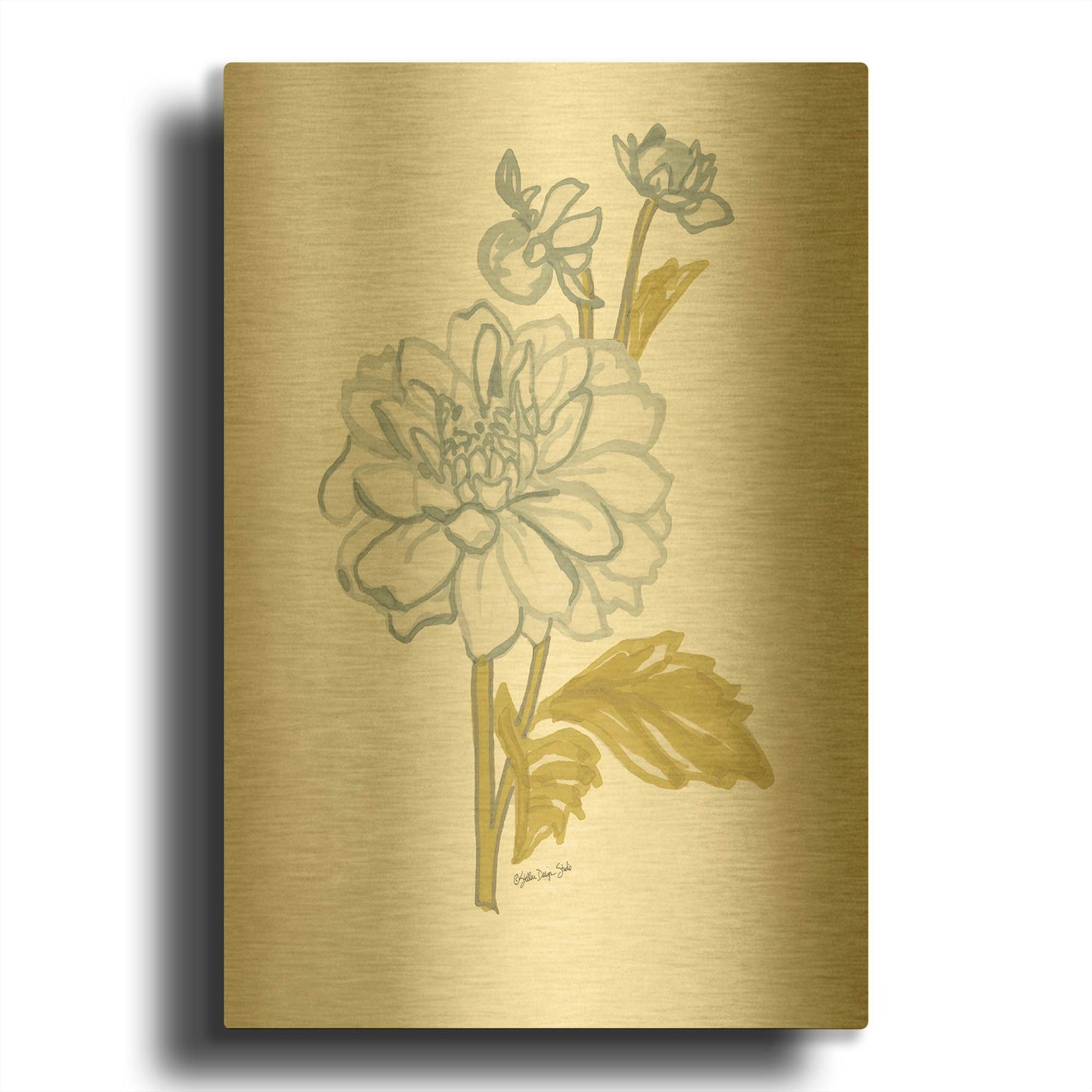 'Countryside Bloom 3' By Stellar Design Studio Gold Metal Wall Art
