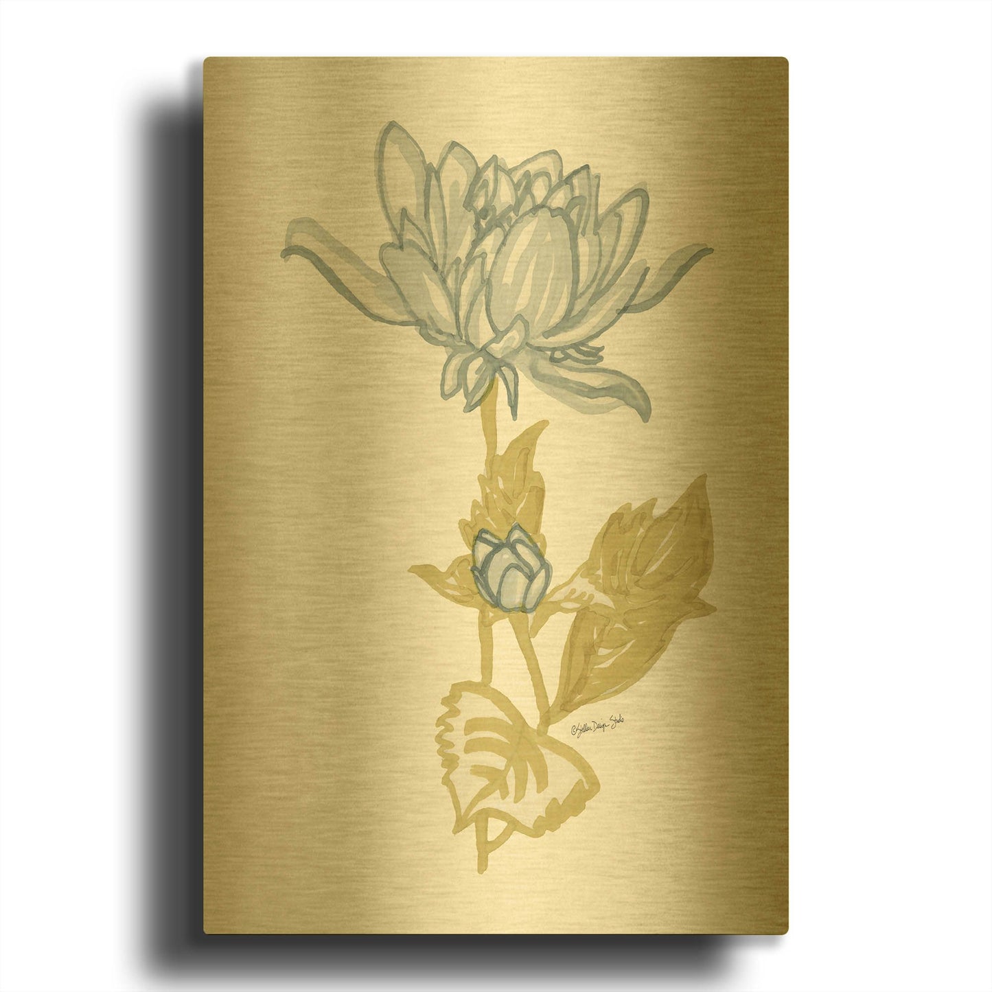 'Country Side Bloom 4' By Stellar Design Studio Gold Metal Wall Art