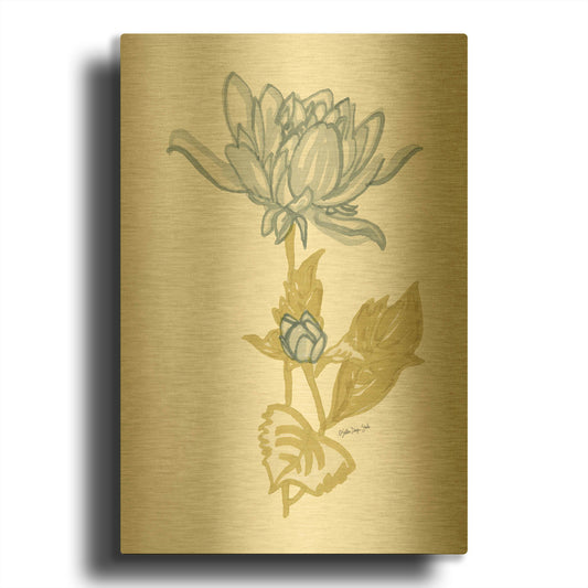 'Country Side Bloom 4' By Stellar Design Studio Gold Metal Wall Art