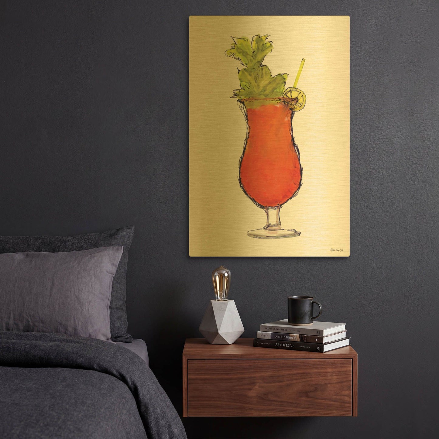 'Bloody Mary' By Stellar Design Studio Gold Metal Wall Art