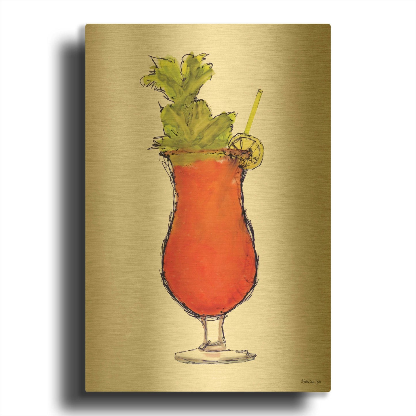 'Bloody Mary' By Stellar Design Studio Gold Metal Wall Art