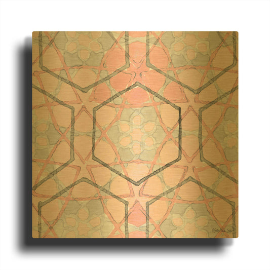 'Pink and Gray Pattern 1' By Stellar Design Studio Gold Metal Wall Art