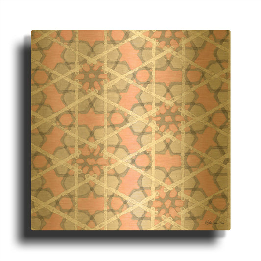 'Pink and Gray Pattern 2' By Stellar Design Studio Gold Metal Wall Art