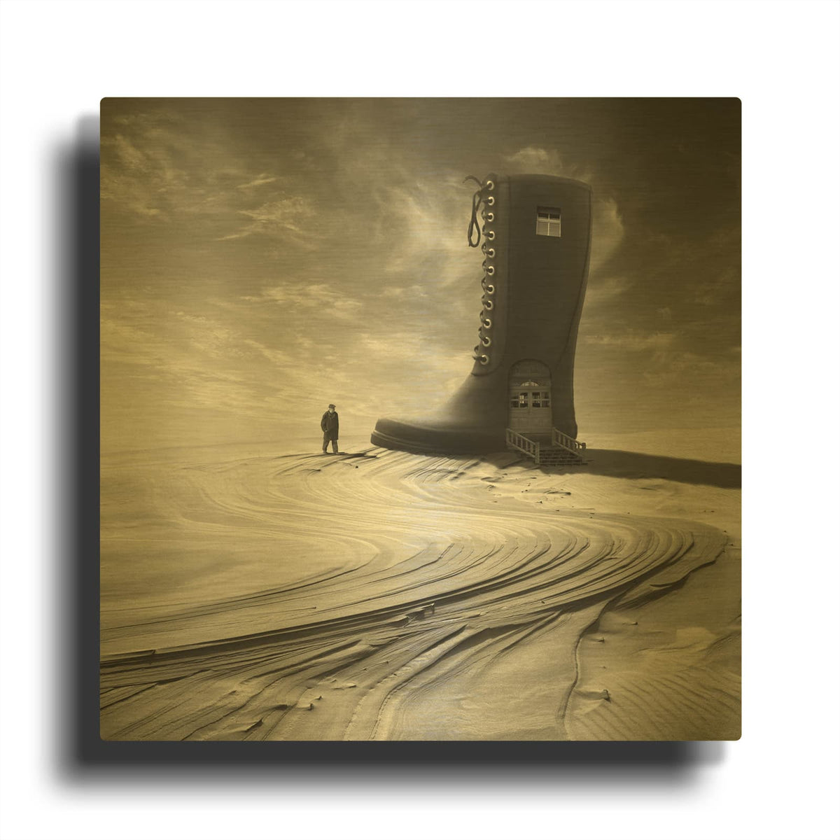 'Canteen' By Dariusz Klimczak Gold Metal Wall Art