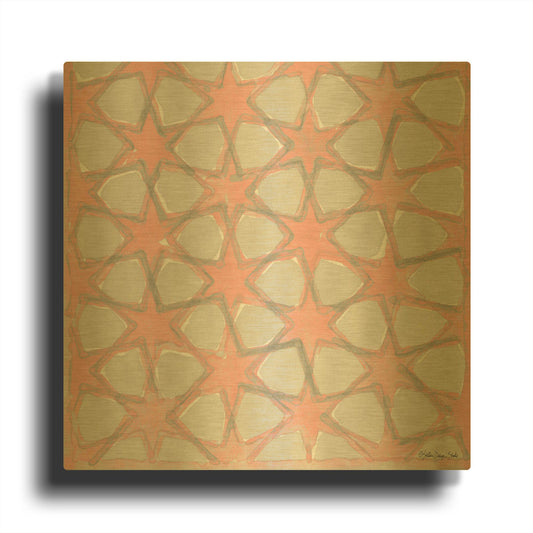 'Pink and Gray Pattern 5' By Stellar Design Studio Gold Metal Wall Art