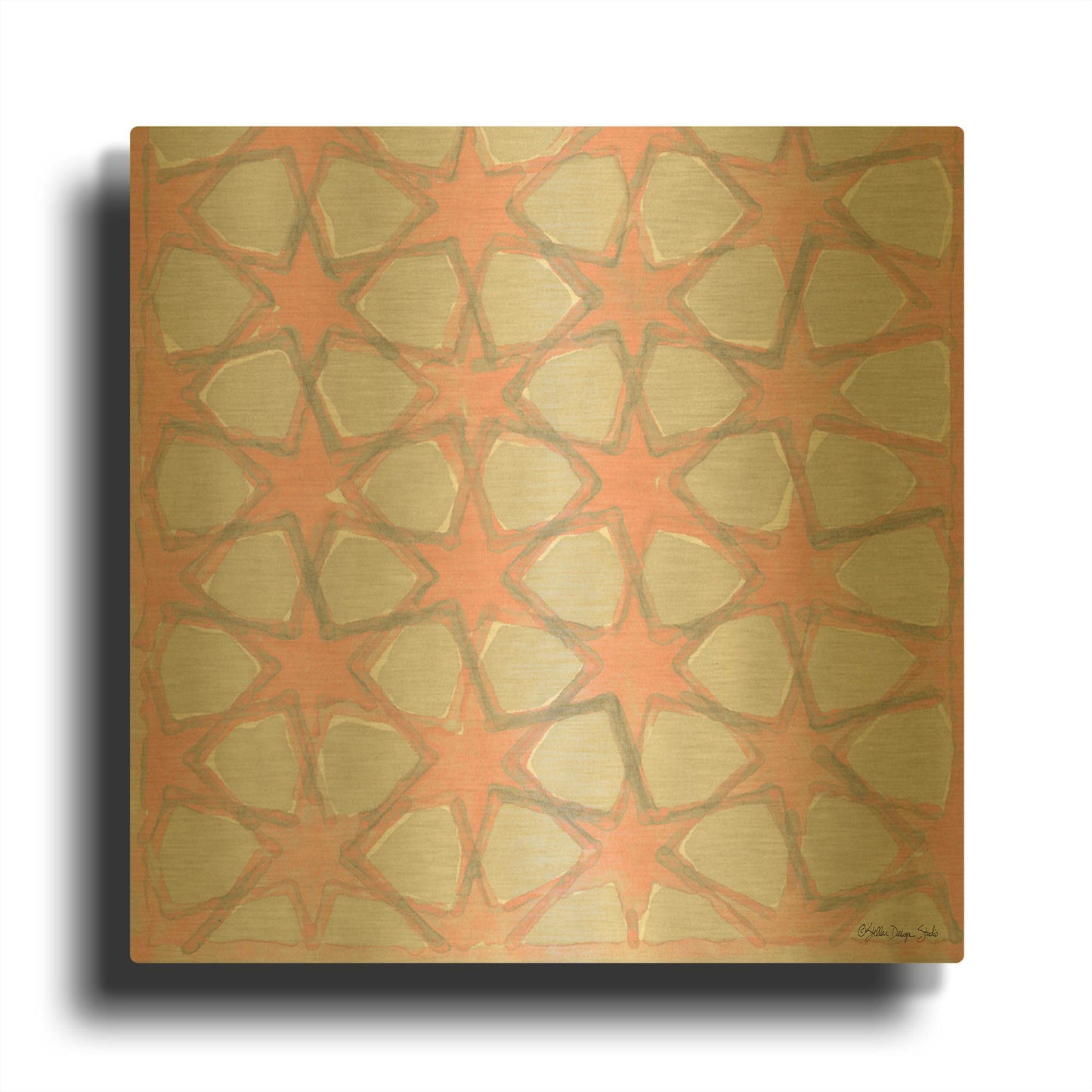 'Pink and Gray Pattern 5' By Stellar Design Studio Gold Metal Wall Art