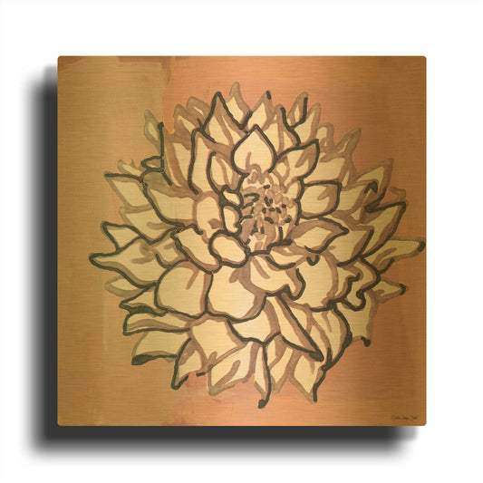 'Pink and Gray Floral 1' By Stellar Design Studio Gold Metal Wall Art