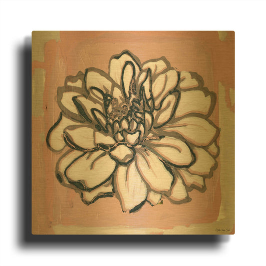 'Pink and Gray Floral 2' By Stellar Design Studio Gold Metal Wall Art