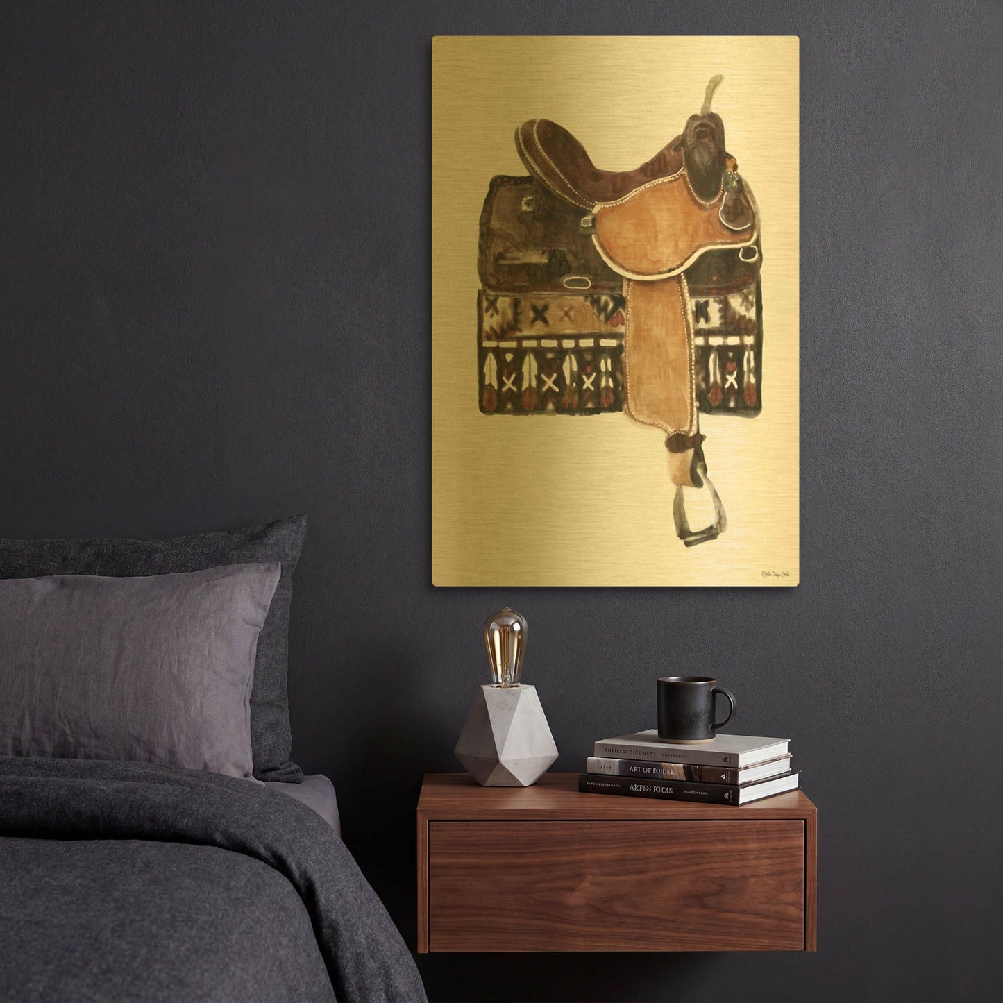 'Saddle 1' By Stellar Design Studio Gold Metal Wall Art
