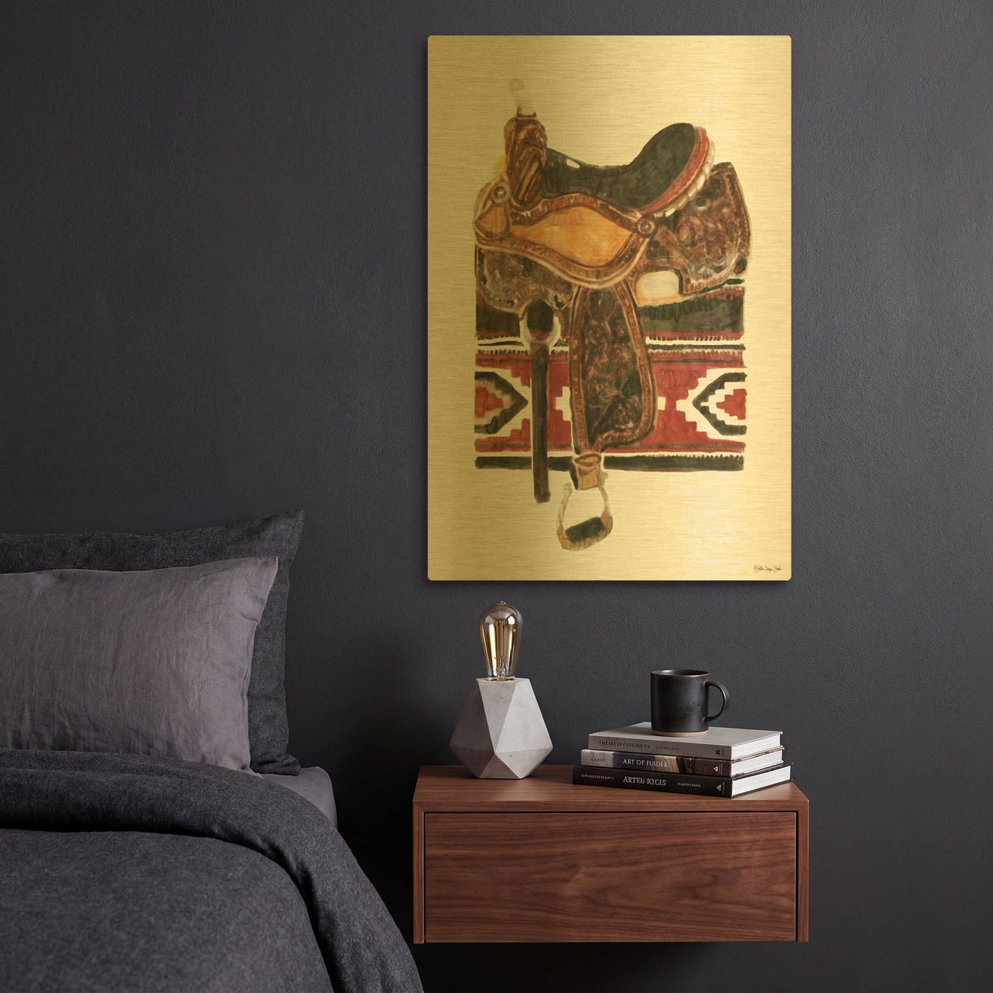 'Saddle 2' By Stellar Design Studio Gold Metal Wall Art