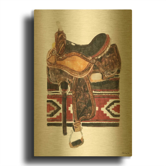 'Saddle 2' By Stellar Design Studio Gold Metal Wall Art