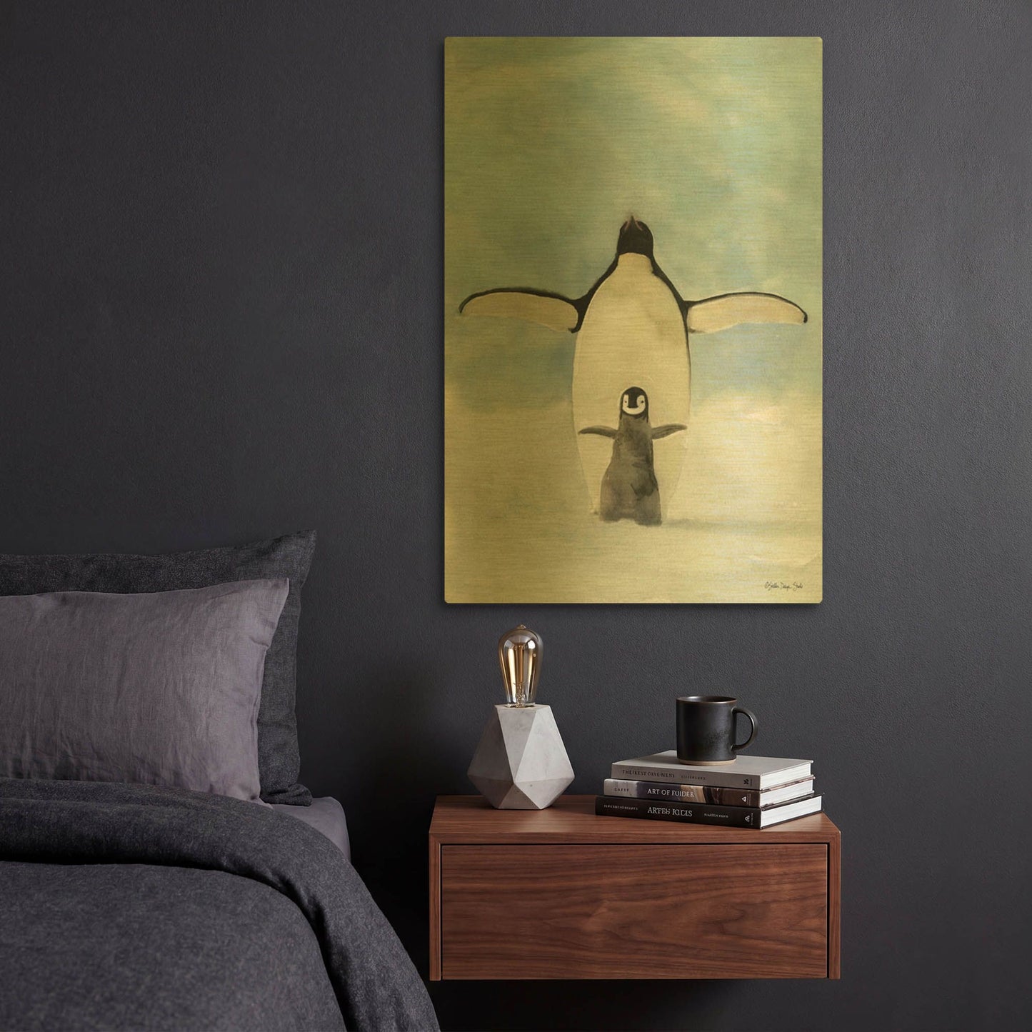 'Penguins' By Stellar Design Studio Gold Metal Wall Art