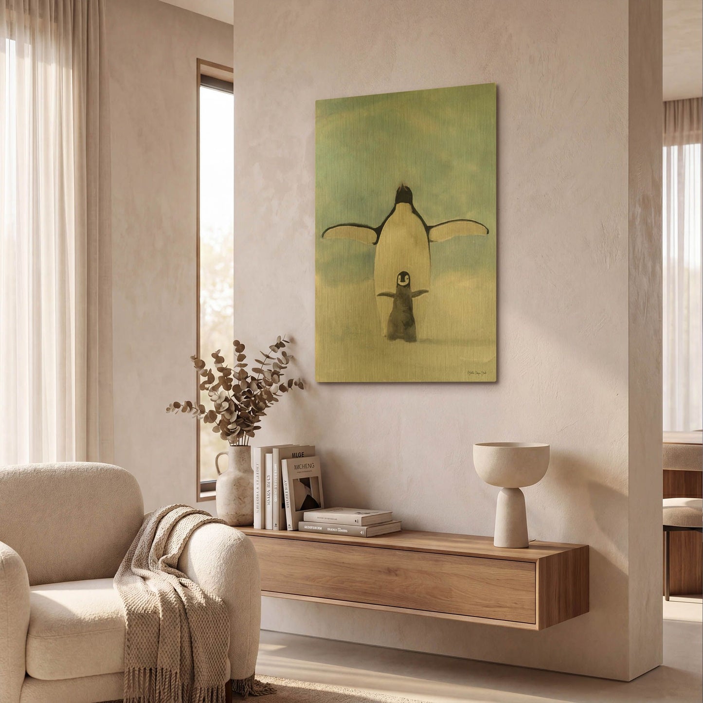 'Penguins' By Stellar Design Studio Gold Metal Wall Art