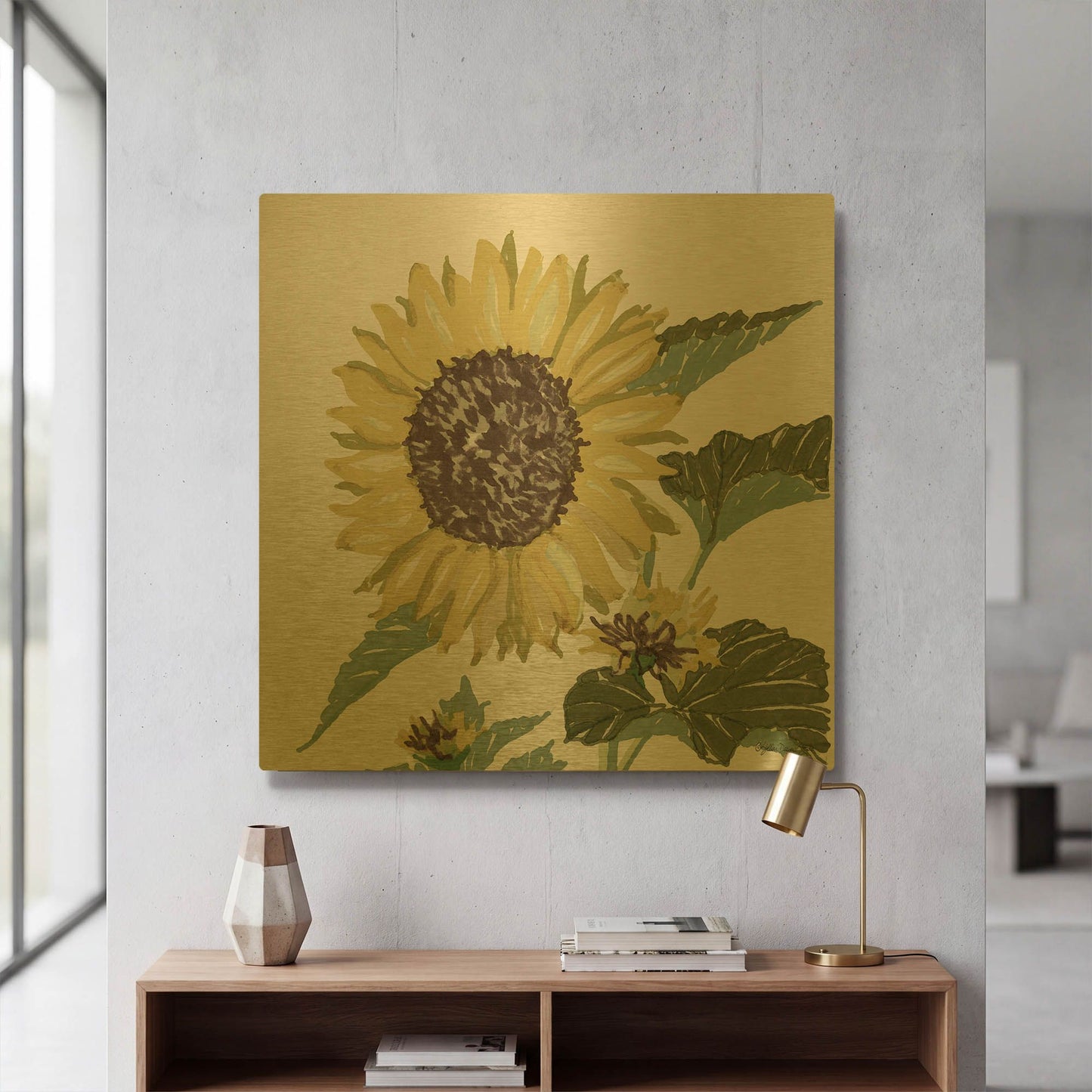 'Floral Study 3' By Stellar Design Studio Gold Metal Wall Art