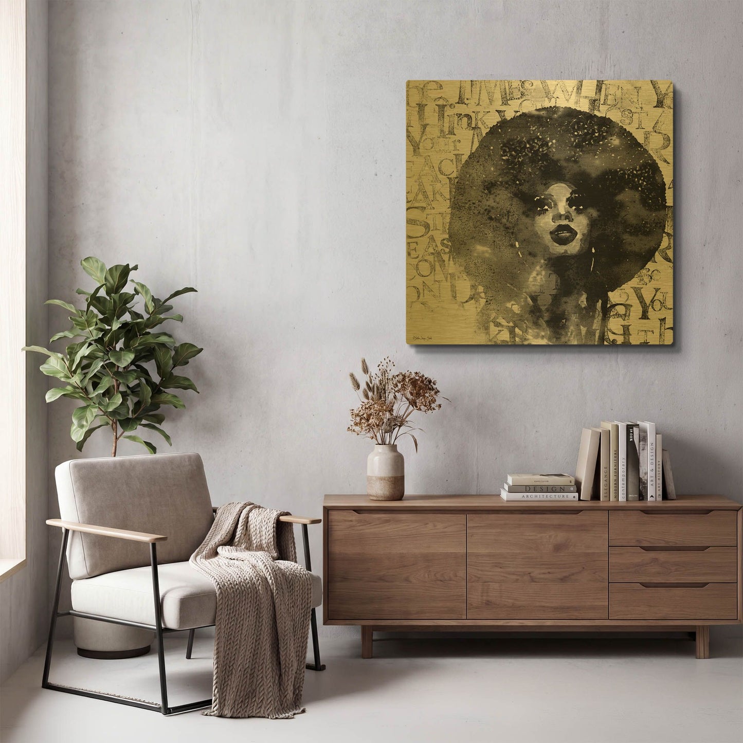 'Diana' By Stellar Design Studio Gold Metal Wall Art