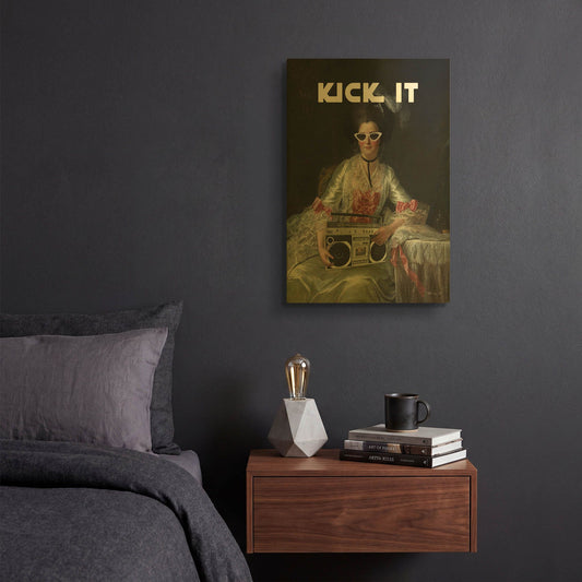 'Kick It' By Stellar Design Studio Gold Metal Wall Art