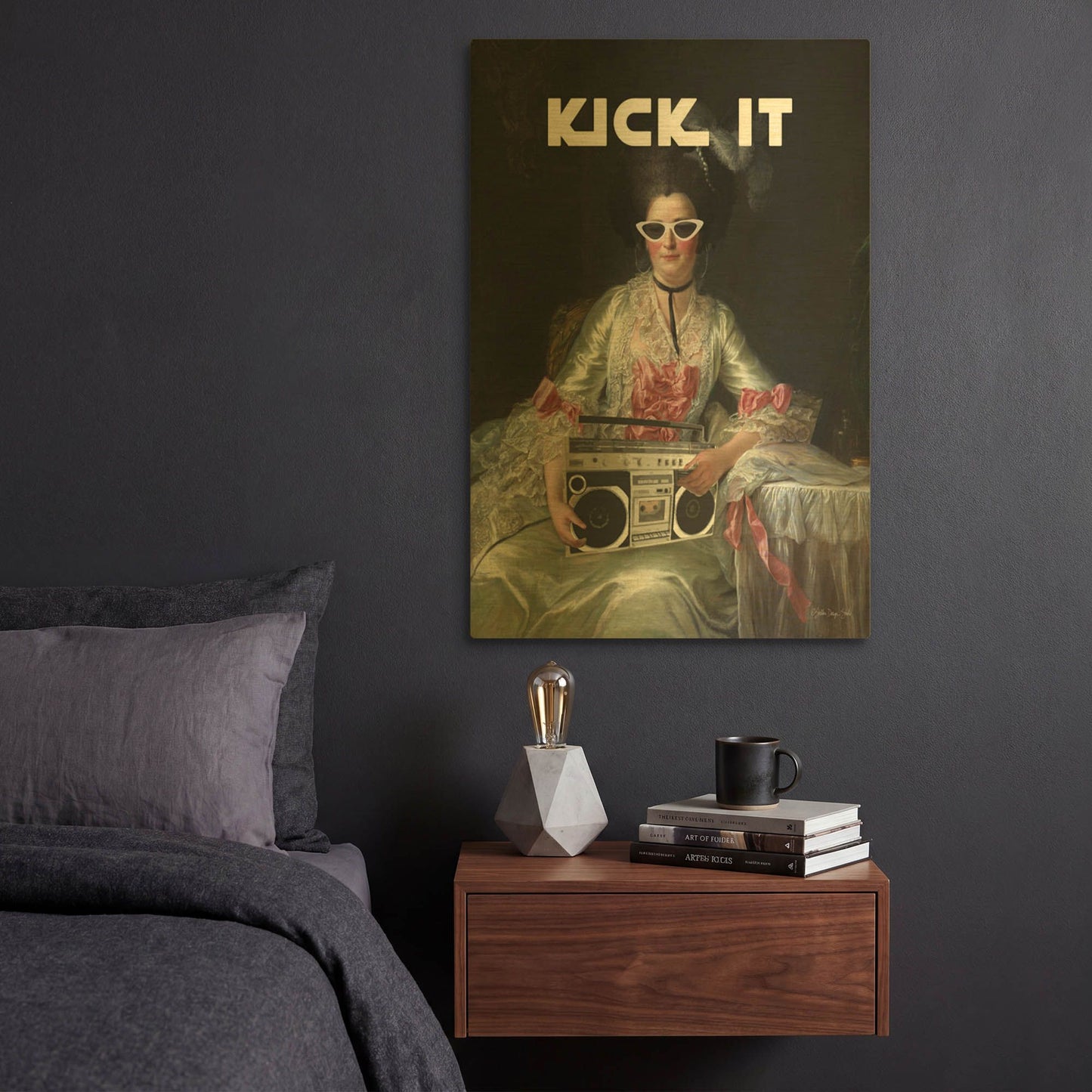 'Kick It' By Stellar Design Studio Gold Metal Wall Art