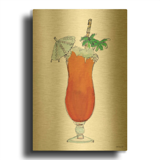 'Tropical Cocktail' By Stellar Design Studio Gold Metal Wall Art