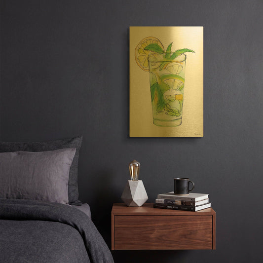 'Mint Julip' By Stellar Design Studio Gold Metal Wall Art